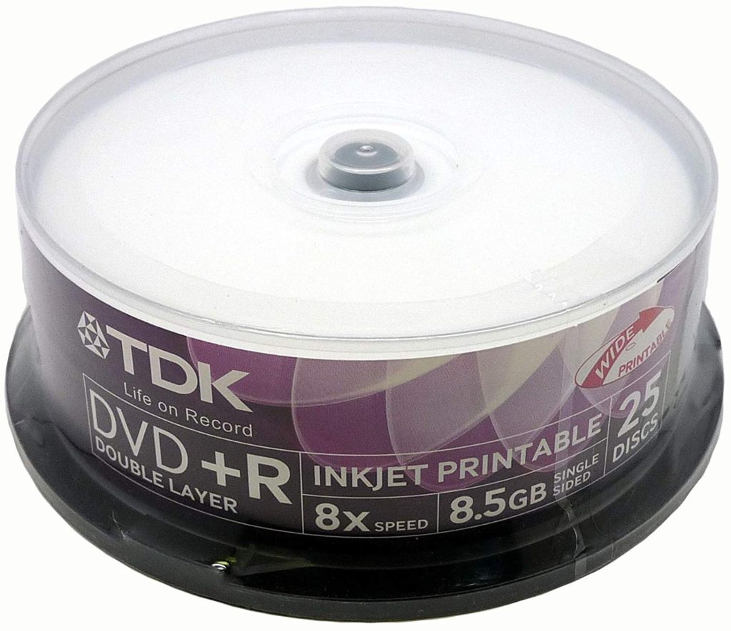 Ref 101647 (25) TDK (RItek S0466) DVD+R DoubeLayer DL 8.5GB Inkjet